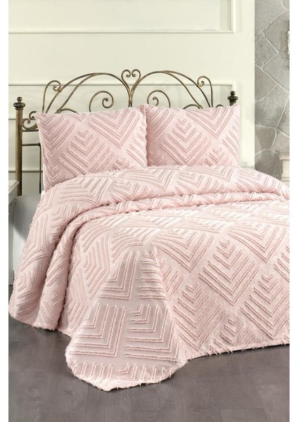 Pine 3 Parça Çift Kişilik Pike Takımı Pudra