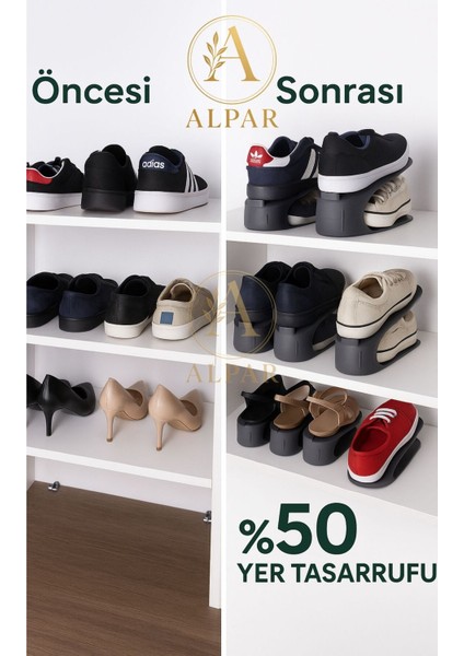 24 Adet Antrasit Ayakkabı Rampası Yer Tasarrufu Kokusuz Modern Ayakkabı Organizeri Ayakkabı Standı fırsatları