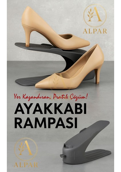 24 Adet Antrasit Ayakkabı Rampası Yer Tasarrufu Kokusuz Modern Ayakkabı Organizeri Ayakkabı Standı