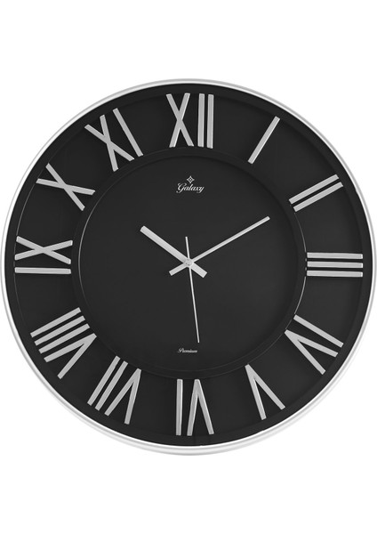 Exclusive Roma Rakam Duvar Saati - Gümüş / Siyah - 43 cm fiyatları