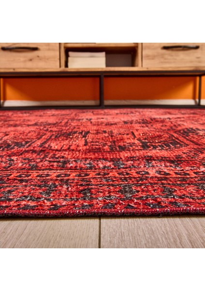 Soft Karakush Afgan Desenli Halı - Kırmızı - 160X230 cm fiyatları