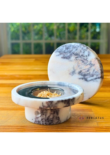 Kadeh Bardaklı 4’lü Mermer Viski Taşıyla Premium Menekşe Mermer Kokteyl Viski Tütsüleme Seti modelleri