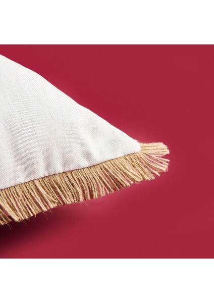 Soft Palm Breeze Saçaklı Kırlent - Ekru - 45X45 cm modelleri