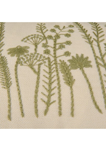 Soft Green Culture Nakışlı Kırlent - Ekru - 30X50 cm fiyatları