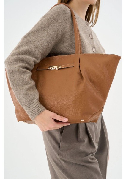 Kadın Regular Tote Çanta Taba
