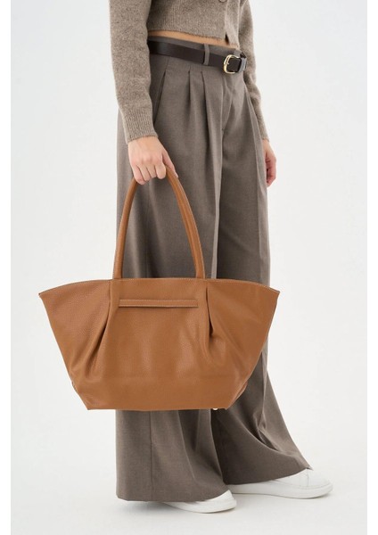Kadın Regular Tote Çanta Taba fırsatları