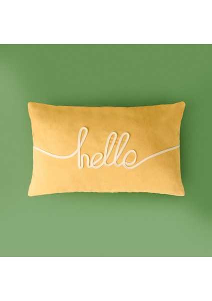 Soft Sun Madness Hello Kırlent - Hardal - 30X50 cm modelleri