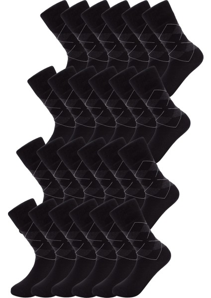 24’lü Erkek Pamuklu Ekose Uzun Çorap – Ter ve Koku Önleyici