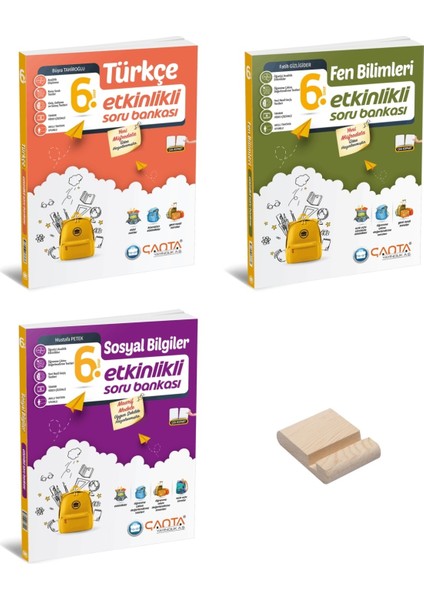 6. Sınıf Türkçe Fen Bilimleri ve Sosyal Bilgiler 3lü Set + Telefon Standı