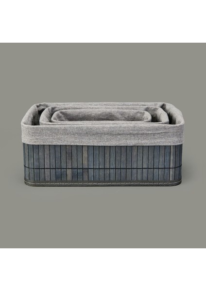 Living 3'lü Çok Amaçlı Dikdörtgen Dekoratif Sepet - Gri fiyatları