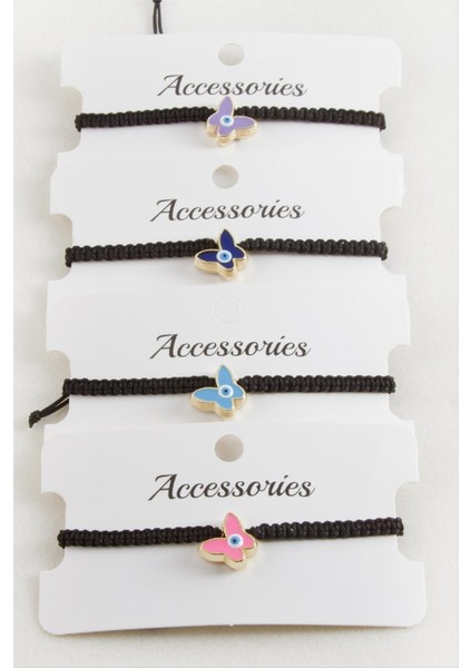 Kelebek Makrome Örgülü Bileklik