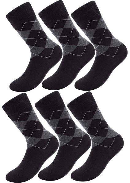 6’lı Erkek Pamuklu Ekose Uzun Çorap – Ter ve Koku Önleyici