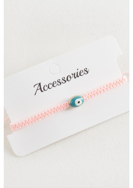 Oval Nazar Makrome Örgülü Bileklik