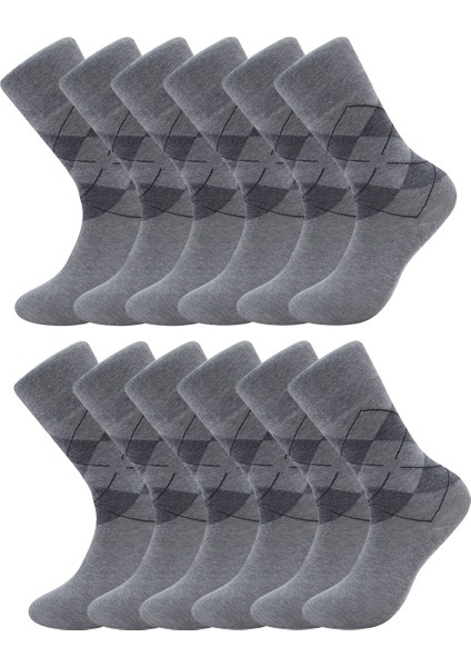 12’li Erkek Pamuklu Ekose Uzun Çorap – Ter ve Koku Önleyici