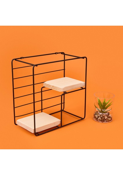 Dekoratif Dörtgen Raf - Siyah - 30 cm fiyatları