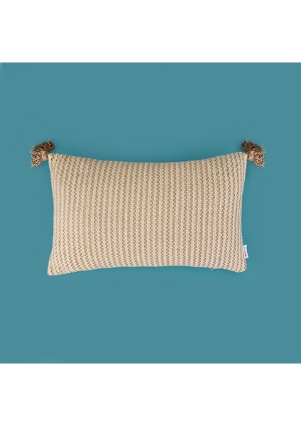 Soft Shiny Kırlent - Bej / Kahverengi - 30X50 cm