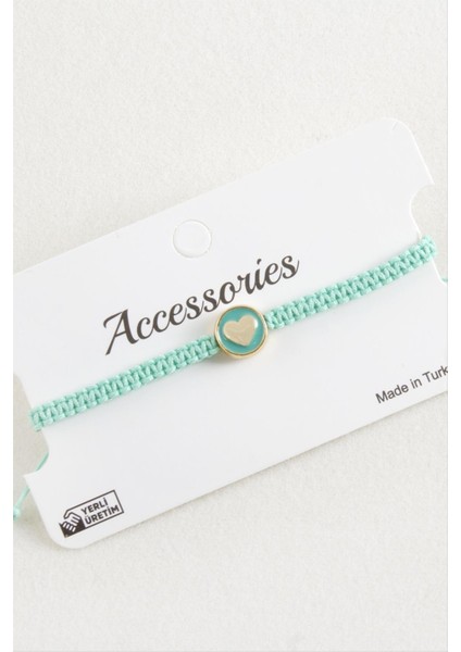 Kalp Mineli Makrome Örgülü Bileklik fırsatları