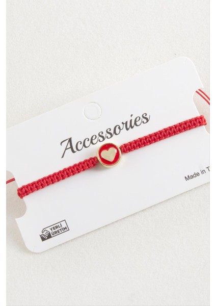 Kalp Mineli Makrome Örgülü Bileklik indirimleri