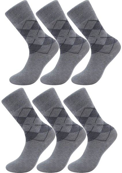 6’lı Erkek Pamuklu Ekose Uzun Çorap – Ter ve Koku Önleyici
