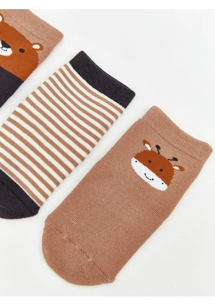 Desenli Erkek Bebek Soket Çorap 3'lü (W5) modelleri