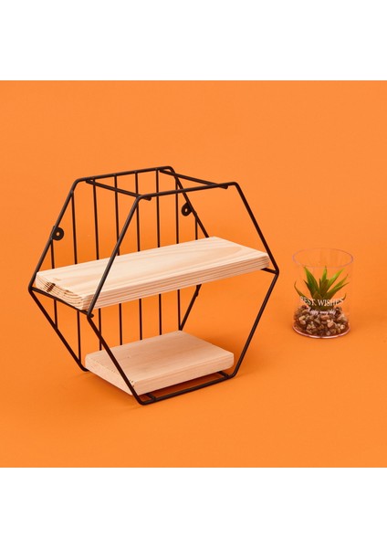 Dekoratif Altıgen Raf - Siyah - 30 cm fiyatları