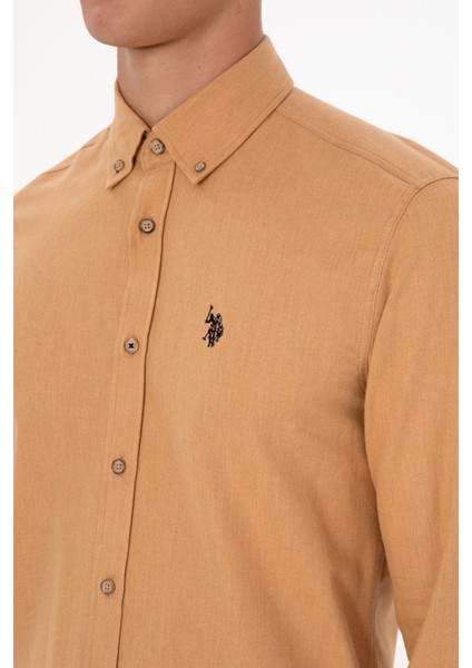 Erkek Camel Gömlek Basic 50316721-VR015