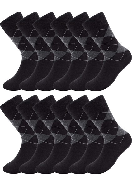 12’li Erkek Pamuklu Ekose Uzun Çorap – Ter ve Koku Önleyici