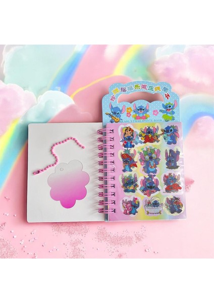 Stıtch Spiralli Sticker ve Not Defteri 48 Çıkartma + Dıy Anahtarlık Kendin Yap