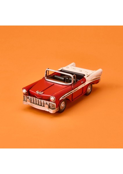 Home Dekoratif Metal Araba - Kırmızı - 17 cm