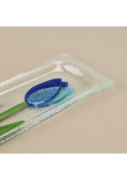 Deco Lale Cam Tabak - Mavi - 28X8 cm modelleri