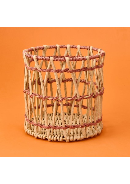 Living Granny Summer Silindir Dekoratif Sepet - Bej - 20X20 cm