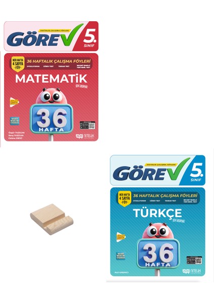 Nitelik 5. Sınıf Matematik ve Türkçe 36 Haftalık Görev Föyleri + Telefon Standı