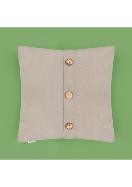 Soft Anthracite Düğme Detaylı Kırlent - Gri - 40X40 cm