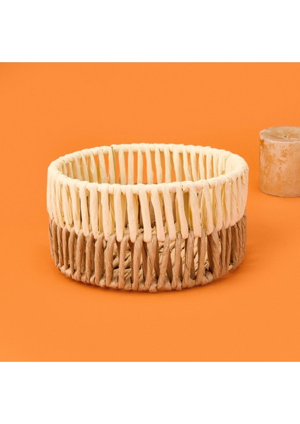 Living Palm Breeze Dekoratif Sepet - Bej / Beyaz - 20X10 cm modelleri