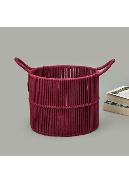 Living Earthy Hues Çok Amaçlı Küçük Dekoratif Sepet - Bordo - 25X20 cm fiyatları