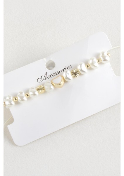 Kalp Inci Boncuk Makrome Ip Bileklik