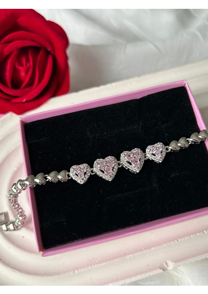 Zirkon Taşlı Bileklik Gümüş Gold Renk Şık Kadın Bileklik Sevgiliye Hediye Kutuluu modelleri