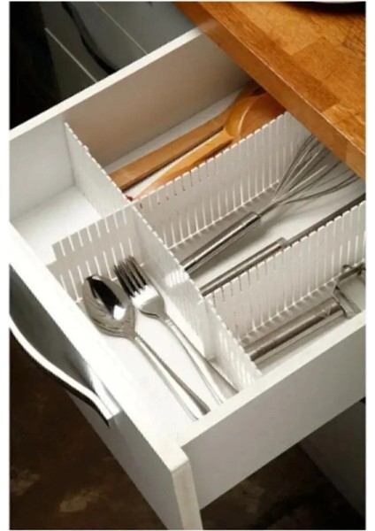 Ayarlanabilir Kesilebilir Çekmece Düzenleyici 4 Lü 10 x 40 cm Çekmece Kaşıklık Düzenleyici fırsatları