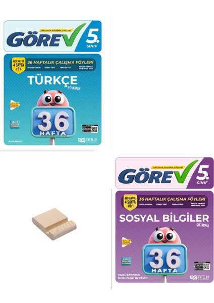 Nitelik 5. Sınıf Türkçe ve Sosyal Bilgiler 36 Haftalık Görev Föyleri + Telefon Standı