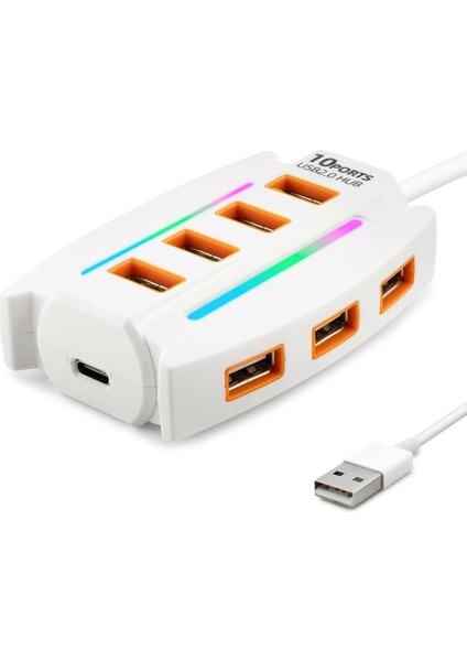 USB Hub 10*usb 1.2m Beyaz HDX7037