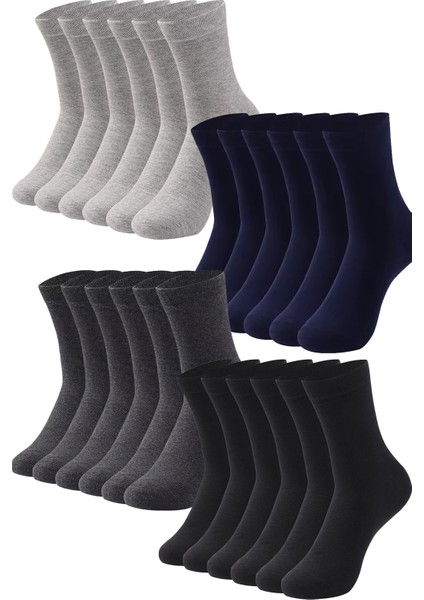 24'lü Erkek Pamuklu Düz Uzun Çorap – Ter ve Koku Önleyici
