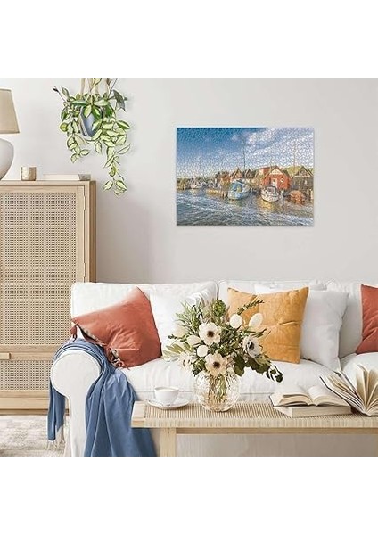 170920 1000 Parçalı Puzzle Romantik Liman, Renkli fırsatları