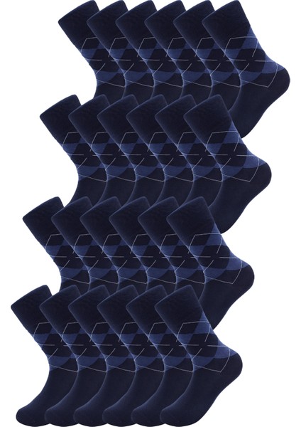 24’lü Erkek Pamuklu Ekose Uzun Çorap – Ter ve Koku Önleyici