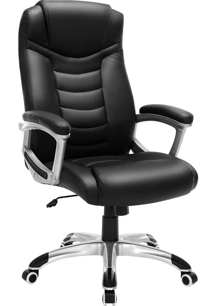 Ergonomik Ofis Koltuğu Yüksekliği Ayarlanabilir Döner Sandalye Sağlam, Dayanıklı, Siyah OBG21B 52X53X122 cm