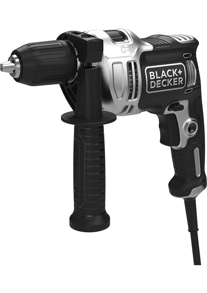 + Decker Silver Series BEH71A40SK-QS 710 W Kablolu Darbeli Matkap + Acc (10 Adet Matkap Ucu + 15 Adet Dübel And +15 Adet Vida, Şarj Aleti) Kitbox