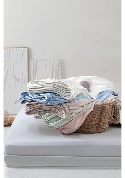Softy Çift KIŞILIK%100 Pamuk Lastikli Penye Çarşaf - Açık Mavi fırsatları