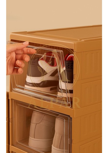 1 Adet 6 Katlı Modüler Ayakkabılık Lüks Ayakkabı Kutusu Seti Dolabı Katlanır Istiflenebilir Toprak fırsatları