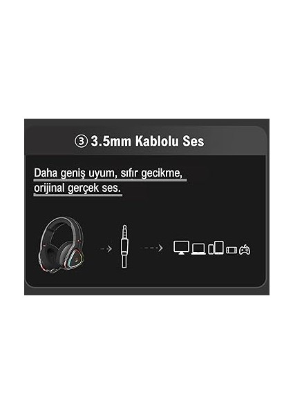 MR720 Siyah Rgb Şarjlı Kablosuz (Bluetooth+2.4g) &amp; Kablolu Kullanım Mikrofonlu Oyuncu Gamer Kulaklığı (Pc, Telefon, Tablet, Ps5, Xbox, Nintendo ile Kullanım) indirimleri