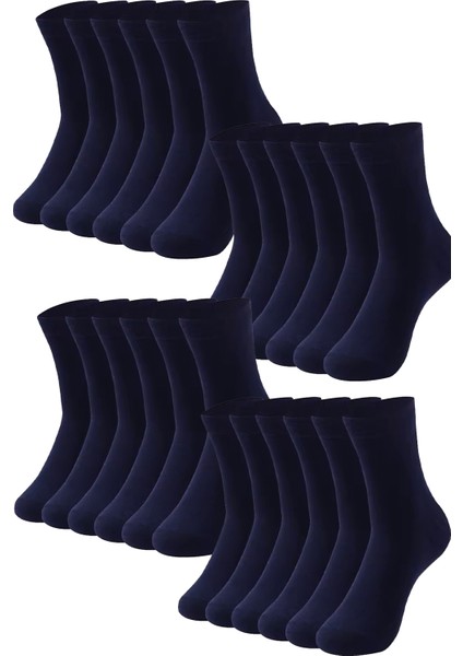 24'lü Erkek Pamuklu Düz Uzun Çorap – Ter ve Koku Önleyici