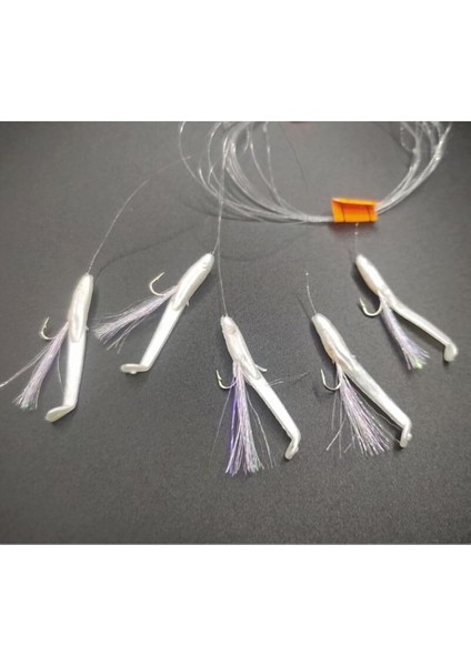 At Çek Takımı (2 Ad) Silikon Balıklı Çapari 3,5 cm Şeffaf Lila